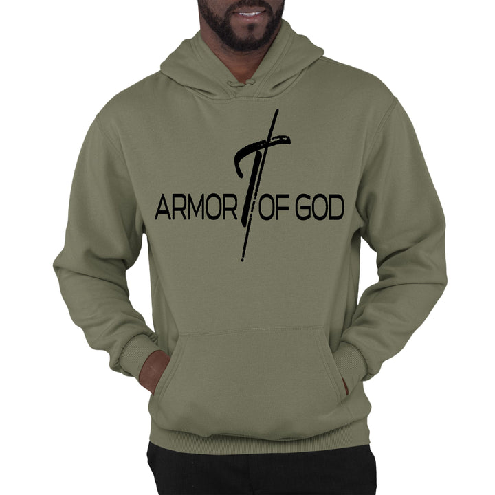 Mens Graphic Hoodie Armor of God Black Illustration - Unisex | Hoodies