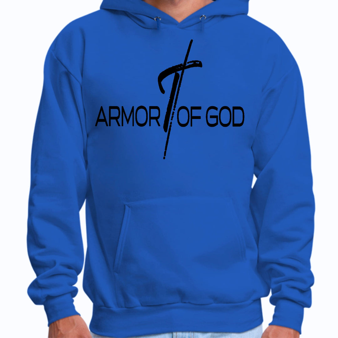 Mens Graphic Hoodie Armor of God Black Illustration - Unisex | Hoodies