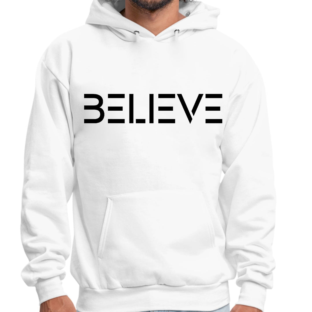 Mens Graphic Hoodie Believe Black Print - Unisex | Hoodies