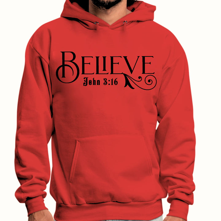 Mens Graphic Hoodie Believe John 3:16 Black Illustration - Unisex | Hoodies