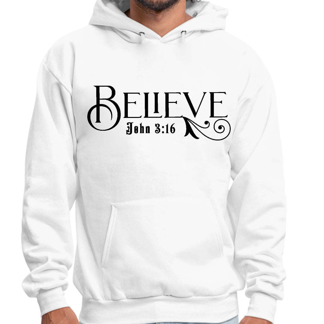 Mens Graphic Hoodie Believe John 3:16 Black Illustration - Unisex | Hoodies