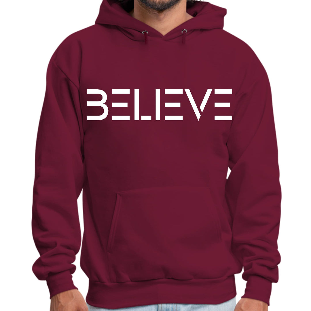 Mens Graphic Hoodie Believe White Print - Unisex | Hoodies