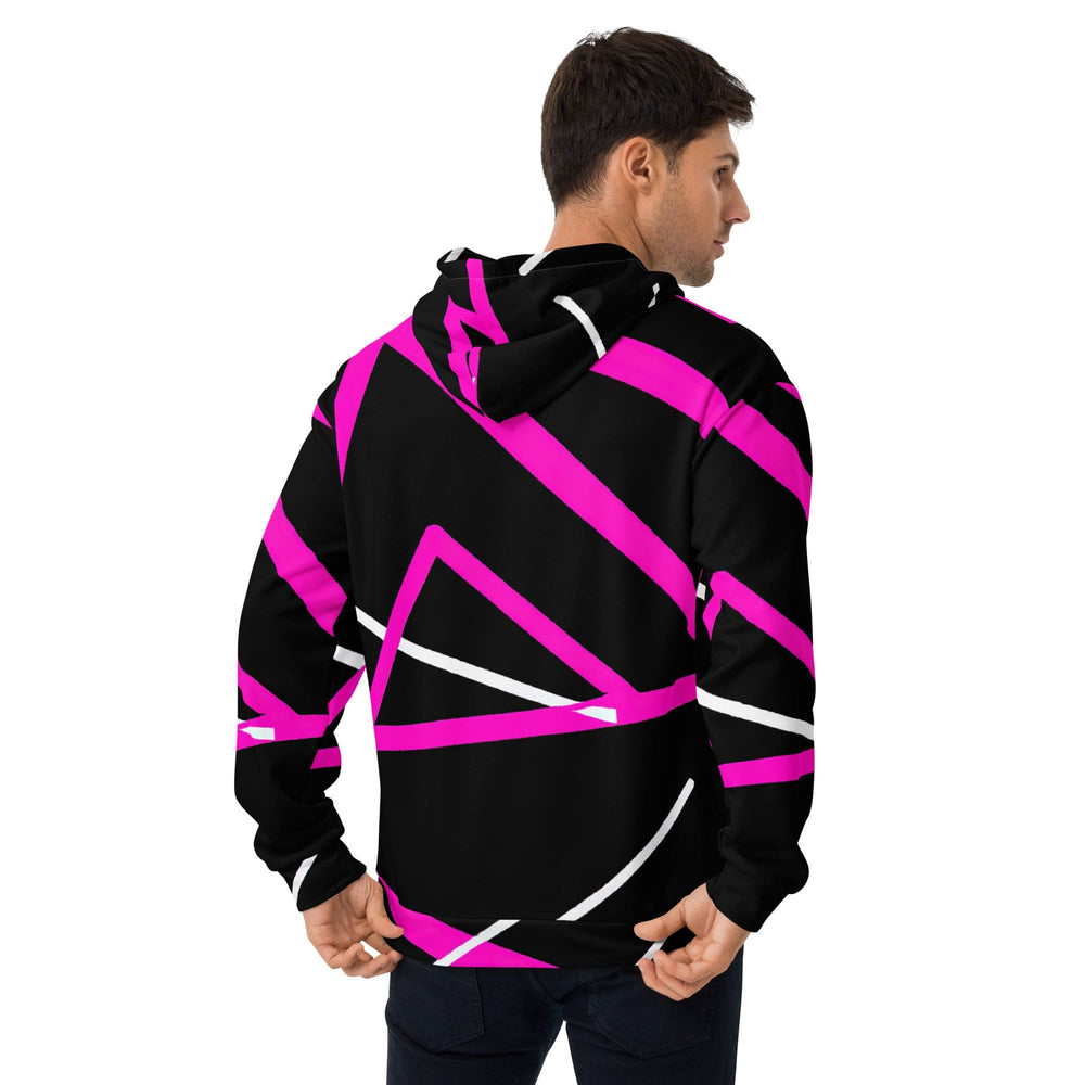 Mens Graphic Hoodie Black and Pink Pattern - Mens | Hoodies | AOP