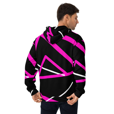 Mens Graphic Hoodie Black And Pink Pattern - Mens | Hoodies | AOP