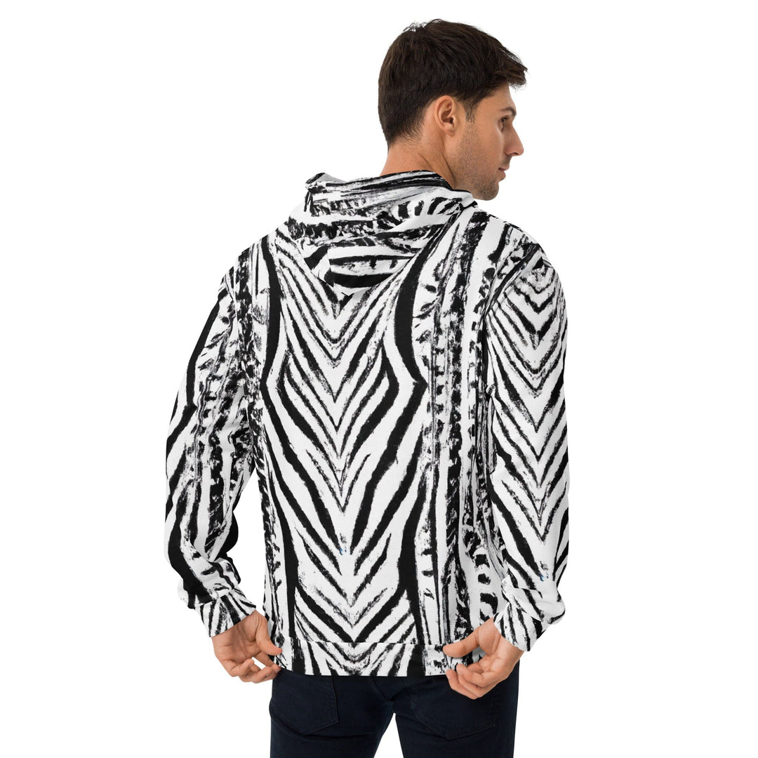 Mens Graphic Hoodie Black White Native Print