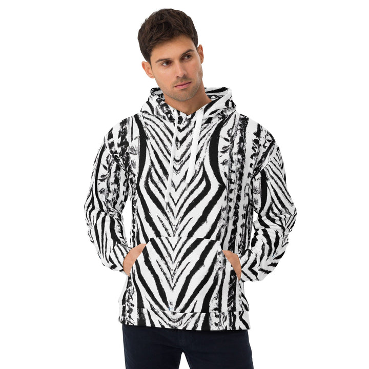 Mens Graphic Hoodie Black White Native Print