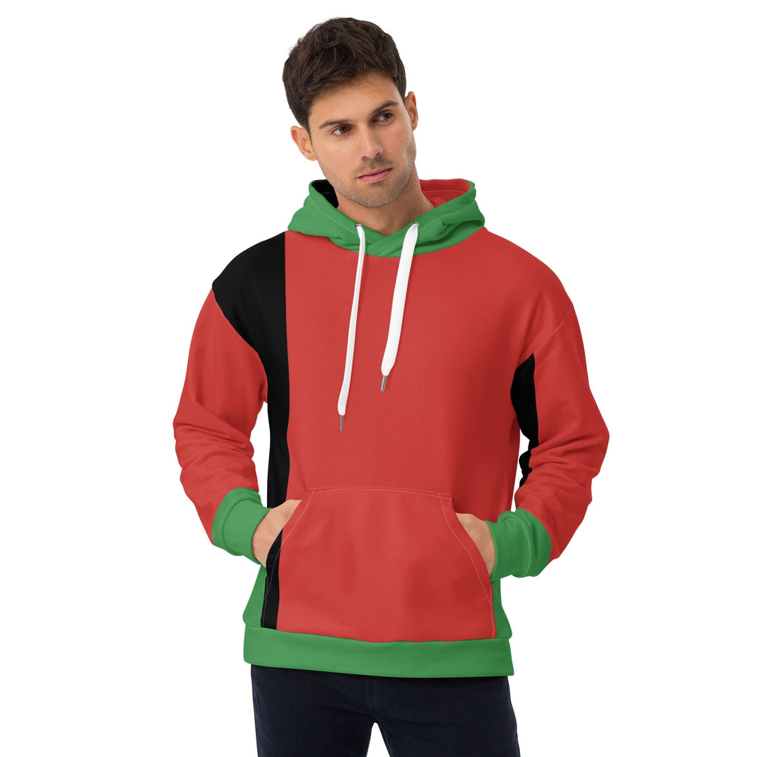 Mens Graphic Hoodie Black Red Green Stripped 4