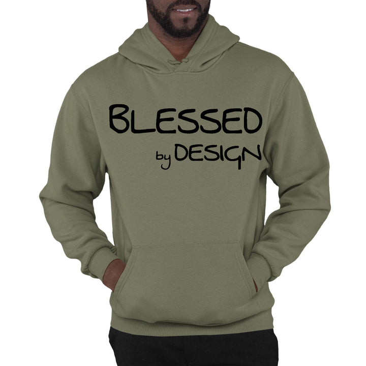 Mens Graphic Hoodie Blessed by Design - Inspirational Affirmation - Unisex