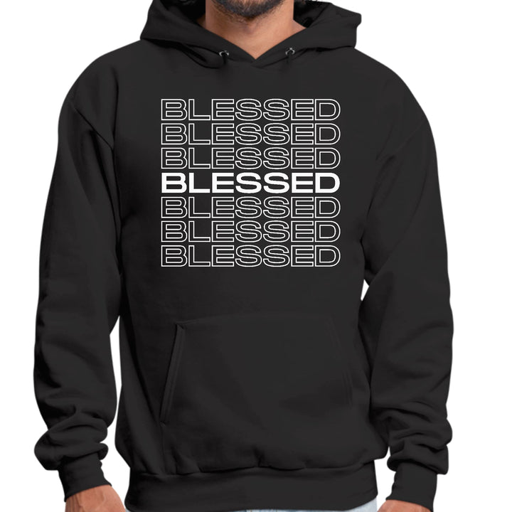 Mens Graphic Hoodie Blessed Stacked Print - Unisex | Hoodies