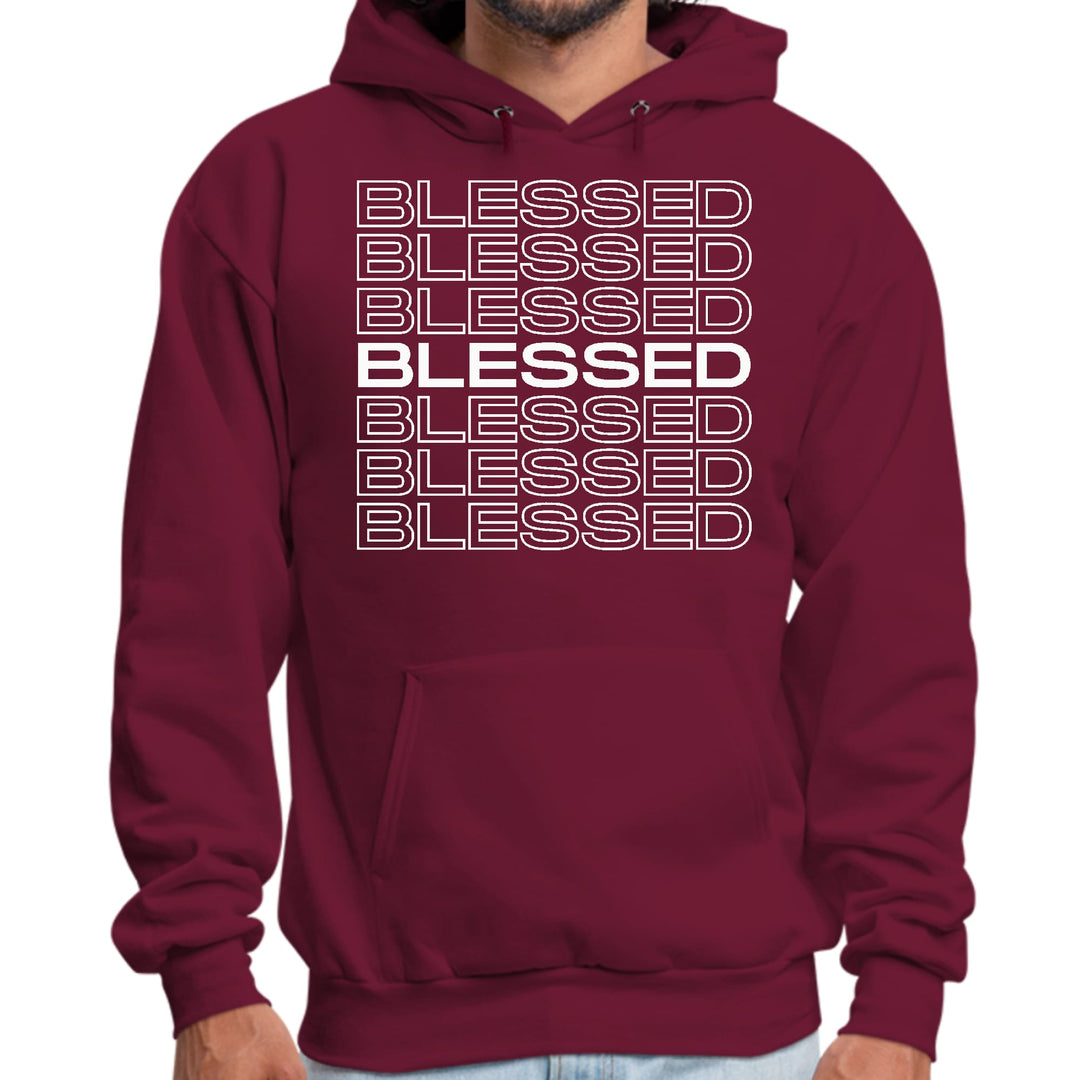 Mens Graphic Hoodie Blessed Stacked Print - Unisex | Hoodies