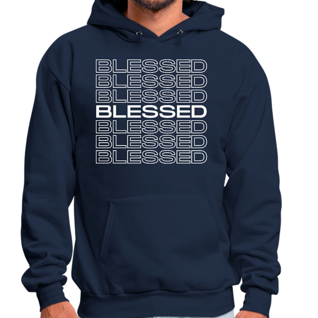 Mens Graphic Hoodie Blessed Stacked Print - Unisex | Hoodies