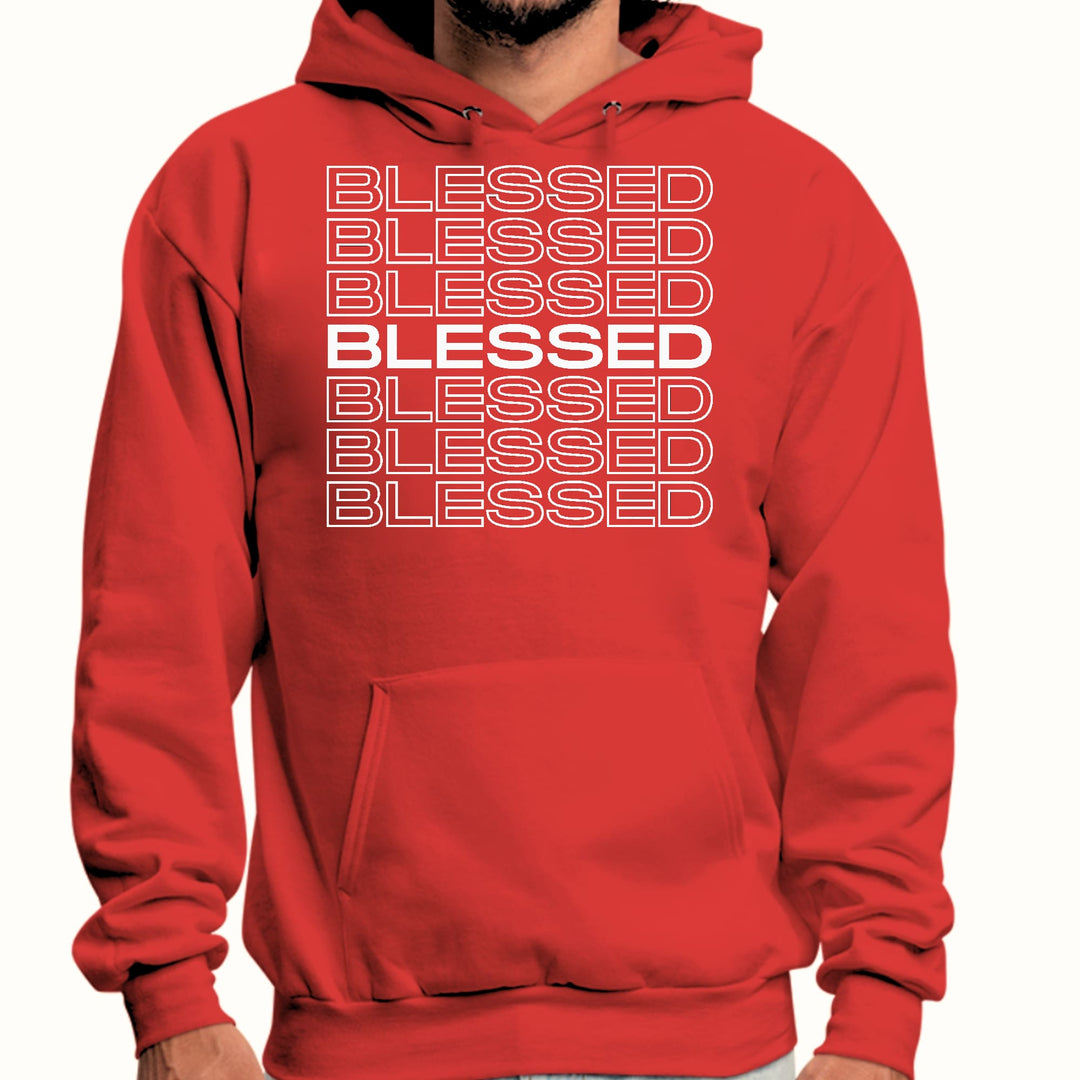 Mens Graphic Hoodie Blessed Stacked Print - Unisex | Hoodies