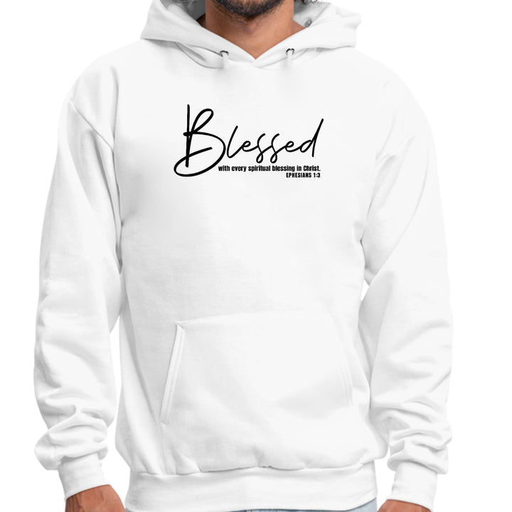 Mens Graphic Hoodie Blessed With Every Spiritual Blessing Black Print - Unisex