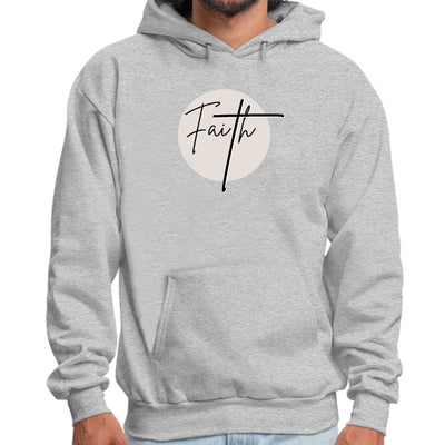 Mens Graphic Hoodie Faith - Christian Affirmation - Black And Beige - Unisex