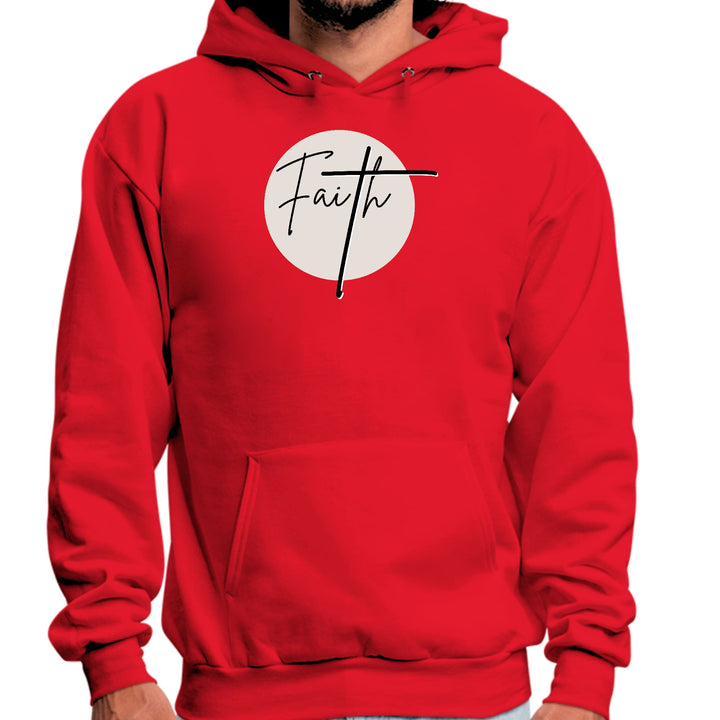 Mens Graphic Hoodie Faith - Christian Affirmation - Black And Beige - Unisex