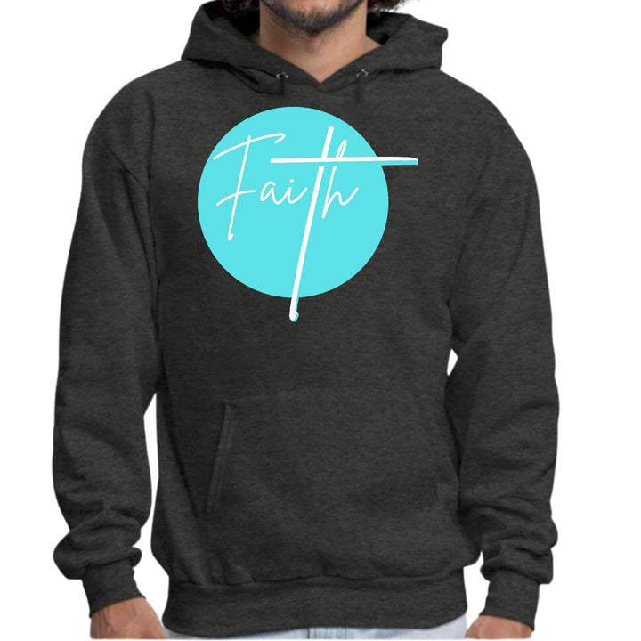 Mens Graphic Hoodie Faith - Christian Affirmation - Cyan Blue - Unisex | Hoodies