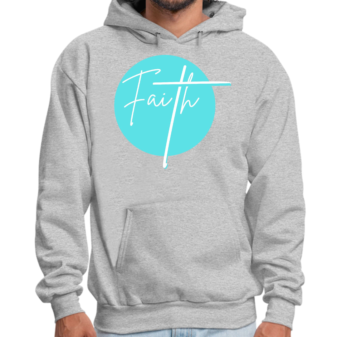 Mens Graphic Hoodie Faith - Christian Affirmation - Cyan Blue - Unisex | Hoodies