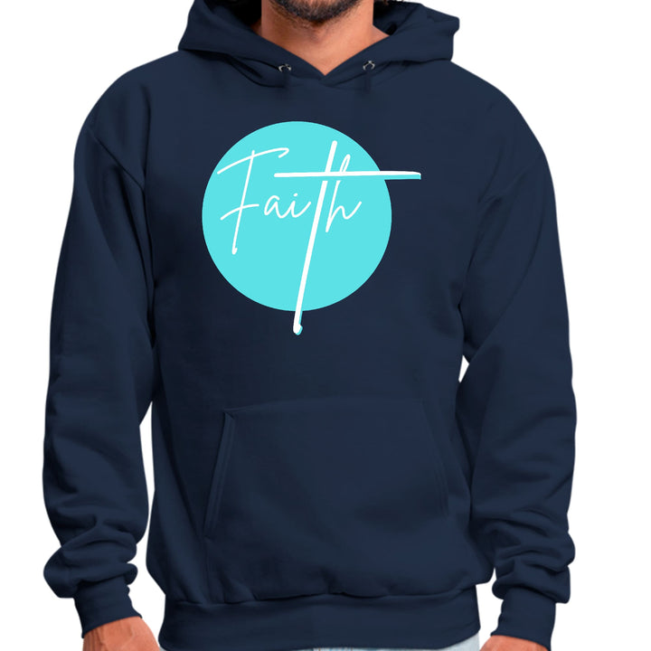 Mens Graphic Hoodie Faith - Christian Affirmation - Cyan Blue - Unisex | Hoodies