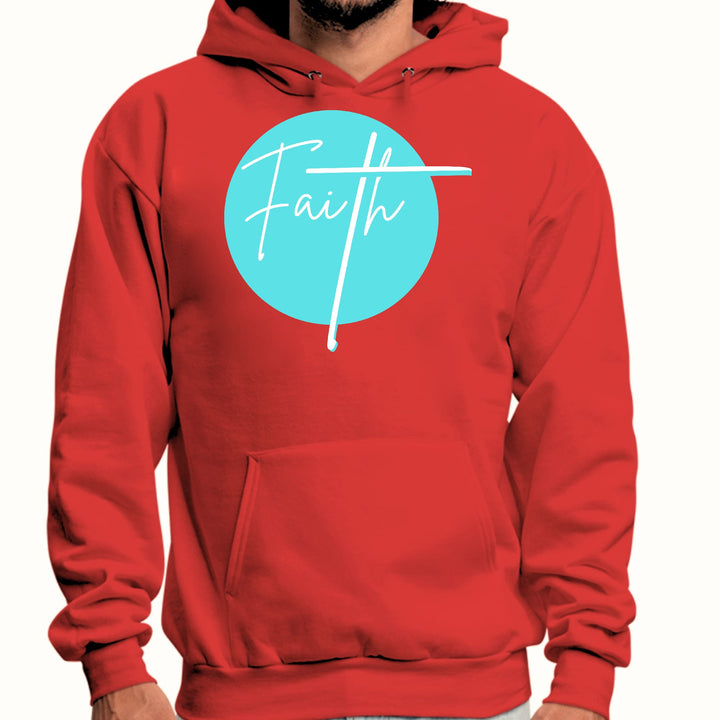 Mens Graphic Hoodie Faith - Christian Affirmation - Cyan Blue - Unisex | Hoodies