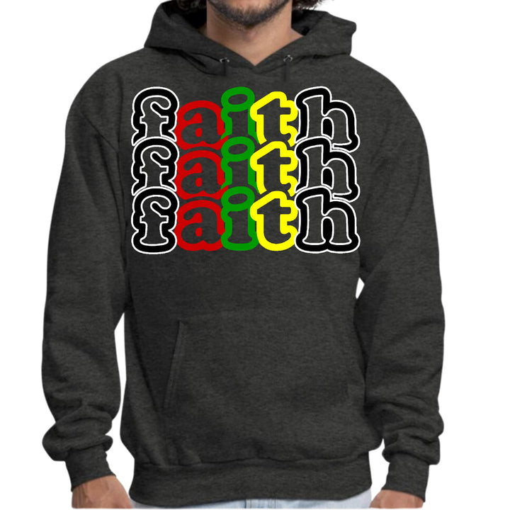 Mens Graphic Hoodie Faith Stack Multicolor Black Illustration - Unisex | Hoodies