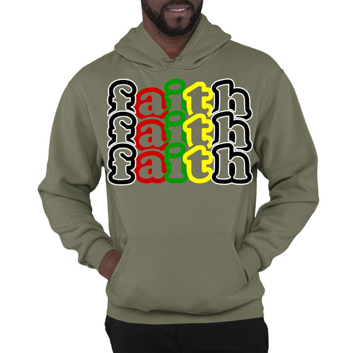 Mens Graphic Hoodie Faith Stack Multicolor Black Illustration - Unisex | Hoodies