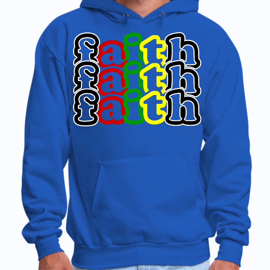 Mens Graphic Hoodie Faith Stack Multicolor Black Illustration - Unisex | Hoodies