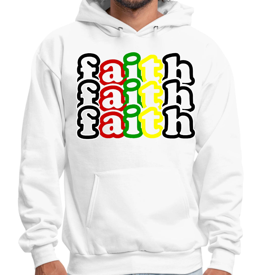 Mens Graphic Hoodie Faith Stack Multicolor Black Illustration - Unisex | Hoodies