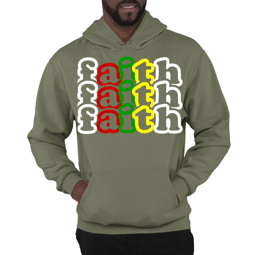 Mens Graphic Hoodie Faith Stack Multicolor Illustration - Unisex | Hoodies