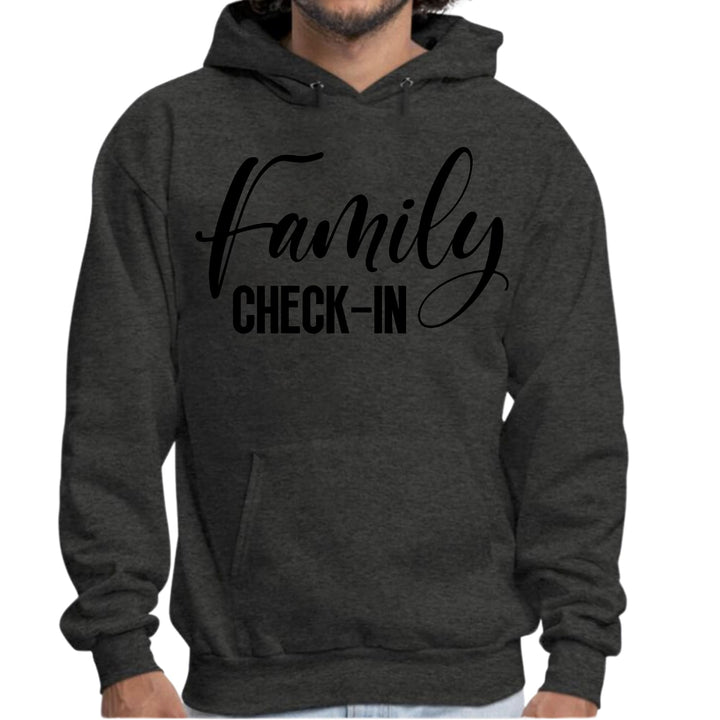 Mens Graphic Hoodie Family Check-in Illustration - Unisex | Hoodies