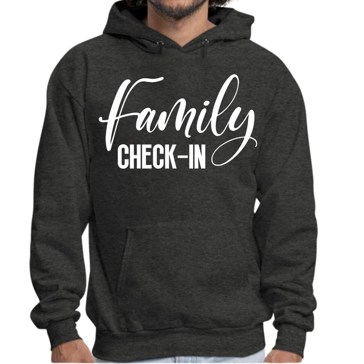 Mens Graphic Hoodie Family Check-in Illustration - Unisex | Hoodies