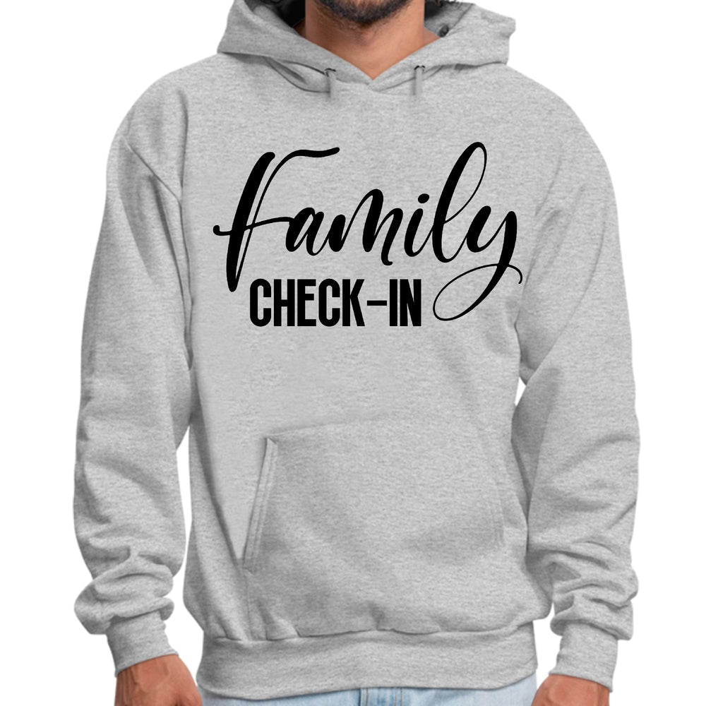 Mens Graphic Hoodie Family Check-in Illustration - Unisex | Hoodies