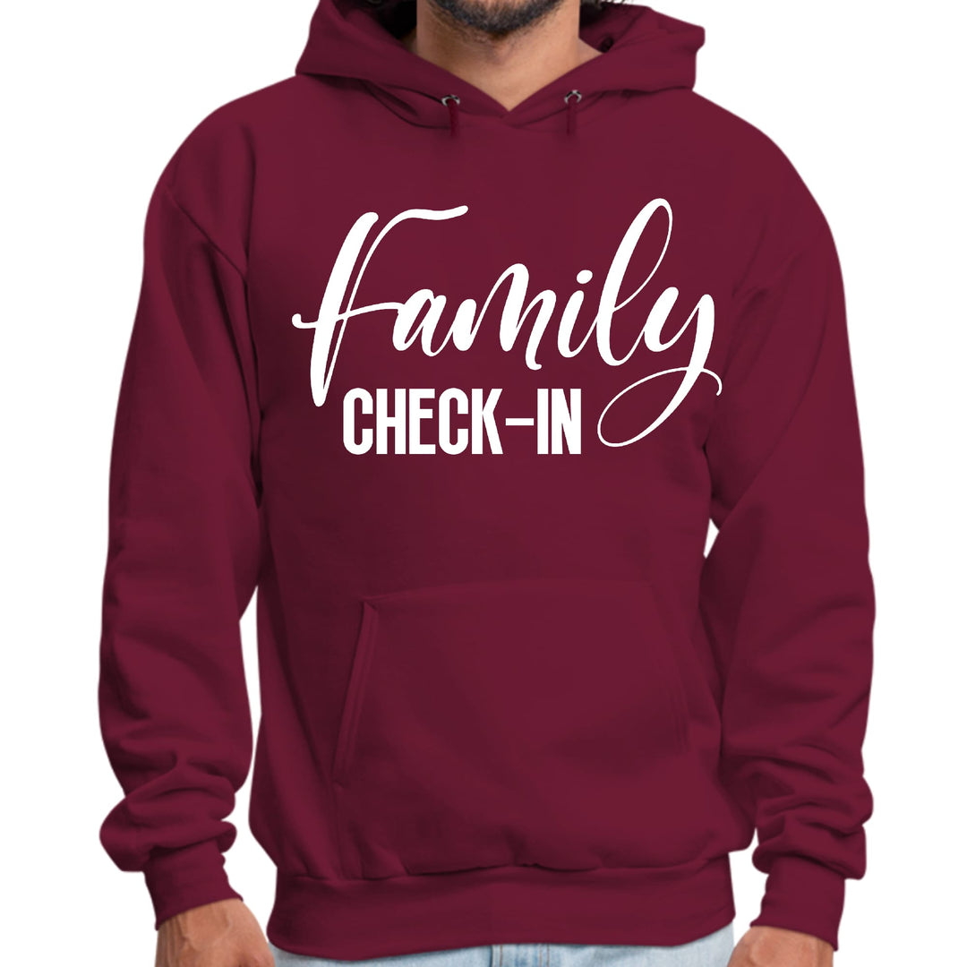 Mens Graphic Hoodie Family Check-in Illustration - Unisex | Hoodies