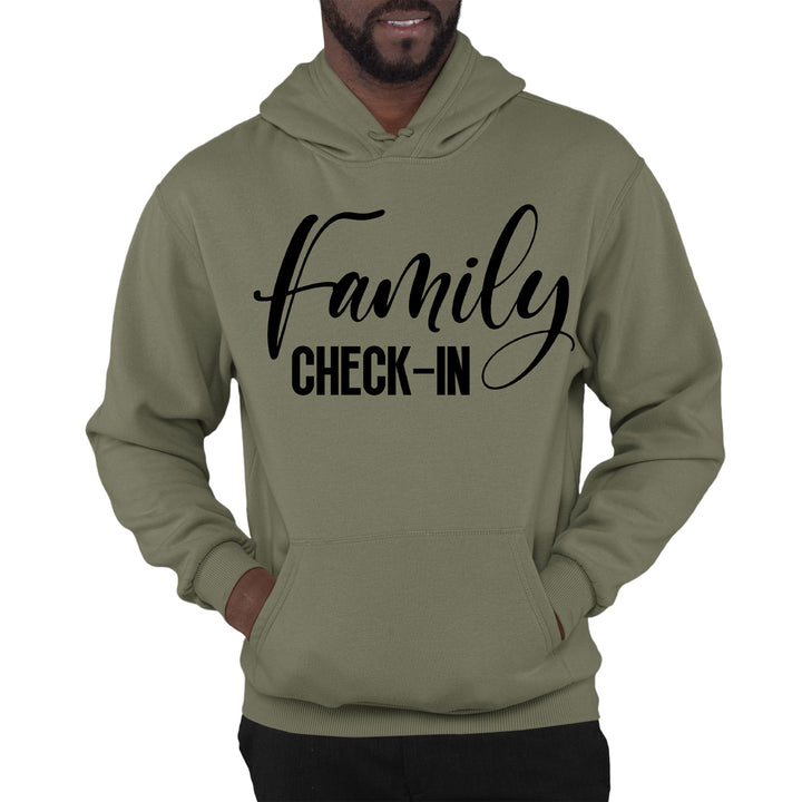 Mens Graphic Hoodie Family Check-in Illustration - Unisex | Hoodies