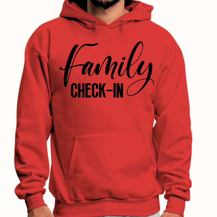 Mens Graphic Hoodie Family Check-in Illustration - Unisex | Hoodies