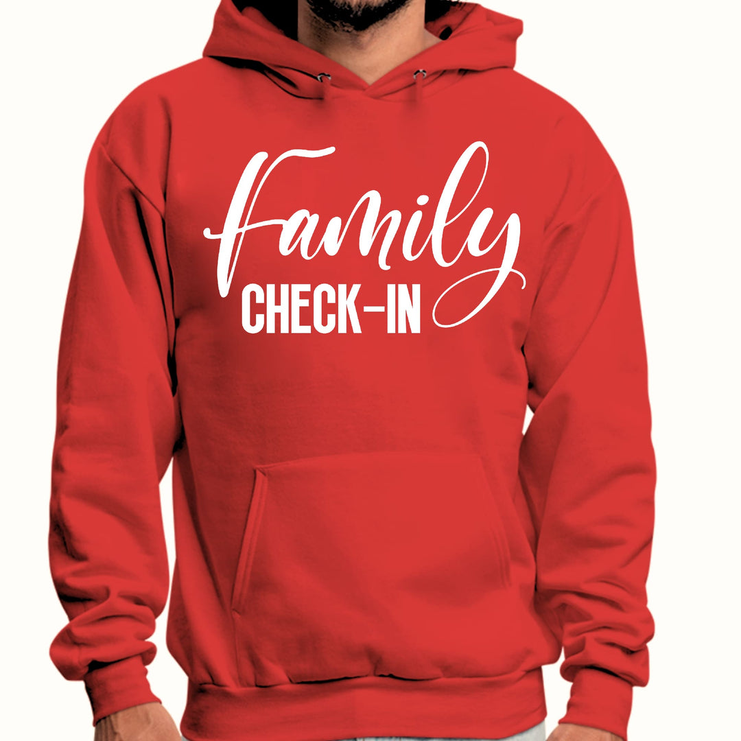 Mens Graphic Hoodie Family Check-in Illustration - Unisex | Hoodies