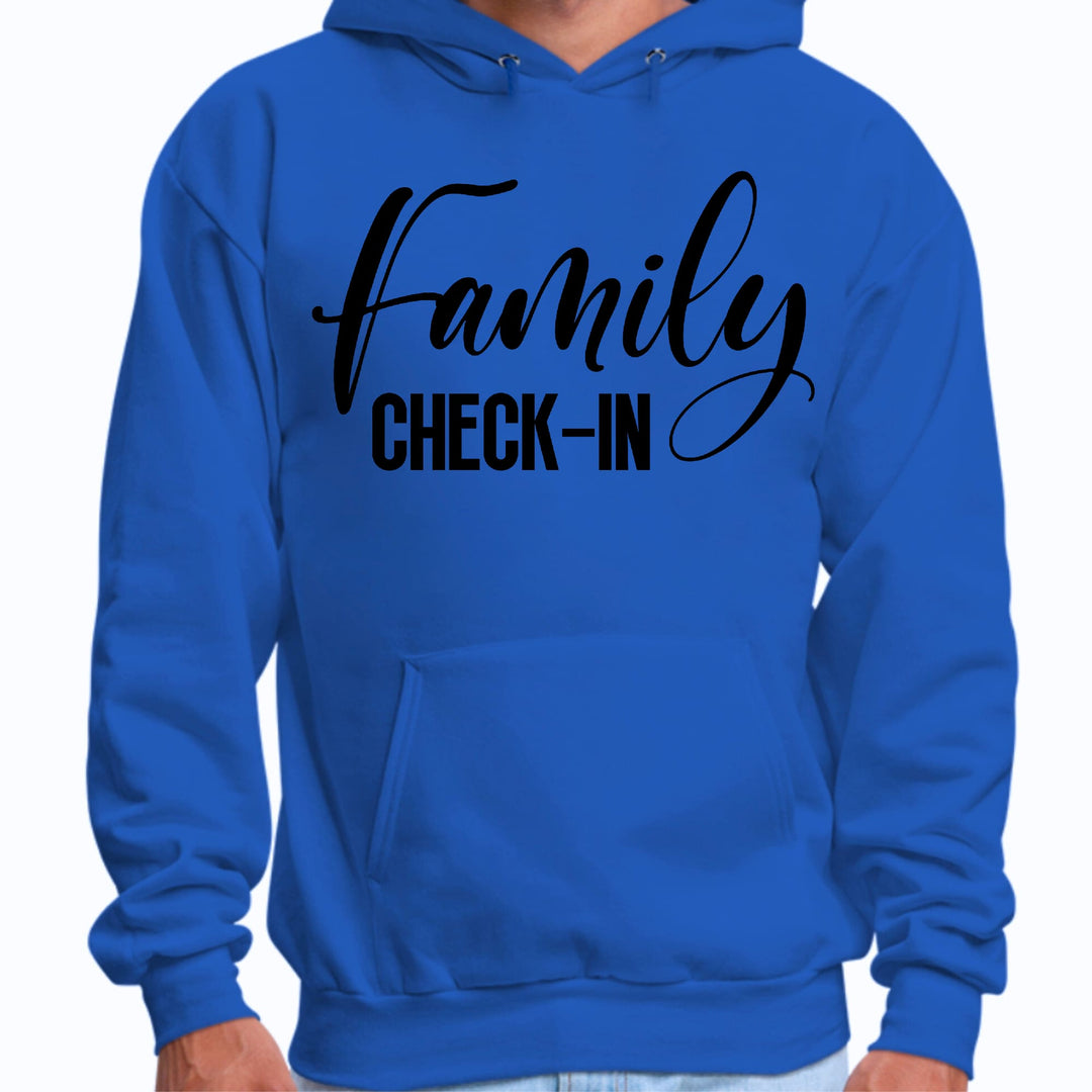 Mens Graphic Hoodie Family Check-in Illustration - Unisex | Hoodies