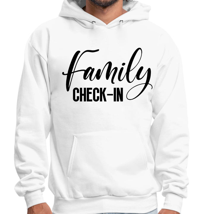 Mens Graphic Hoodie Family Check-in Illustration - Unisex | Hoodies