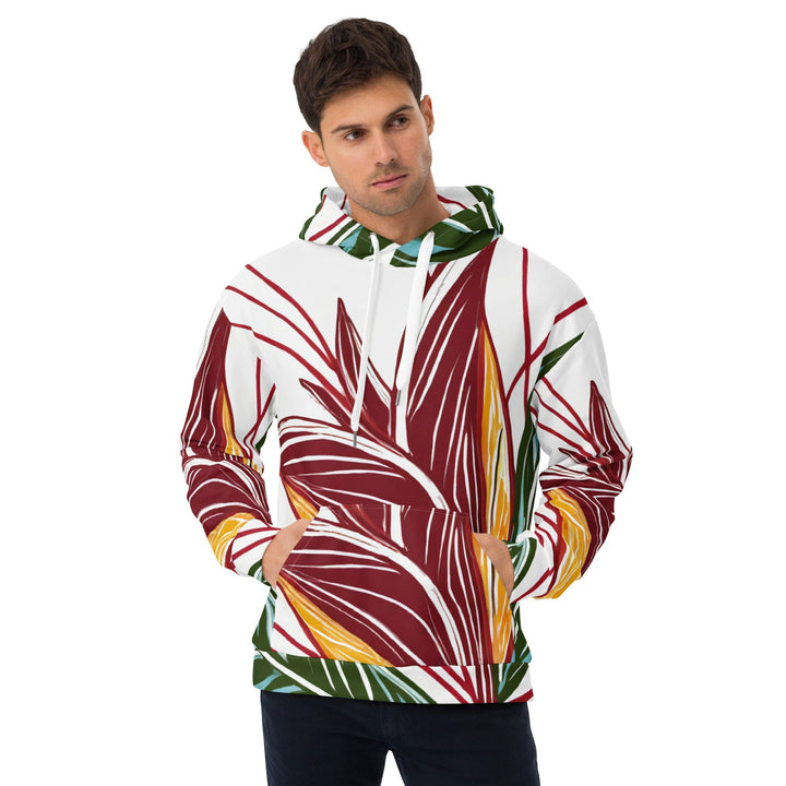 Mens Graphic Hoodie Floral Line Art Print 8330 - Mens | Hoodies | AOP