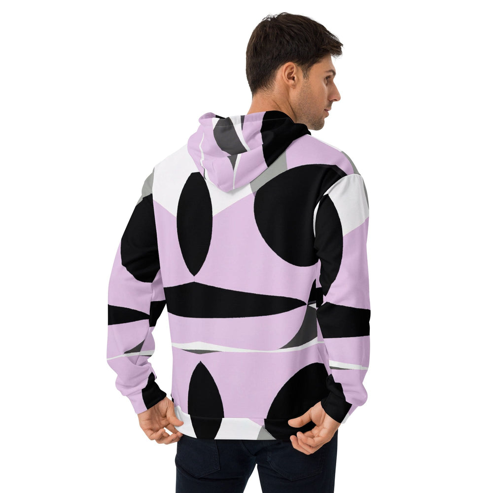 Mens Graphic Hoodie Geometric Lavender and Black Pattern