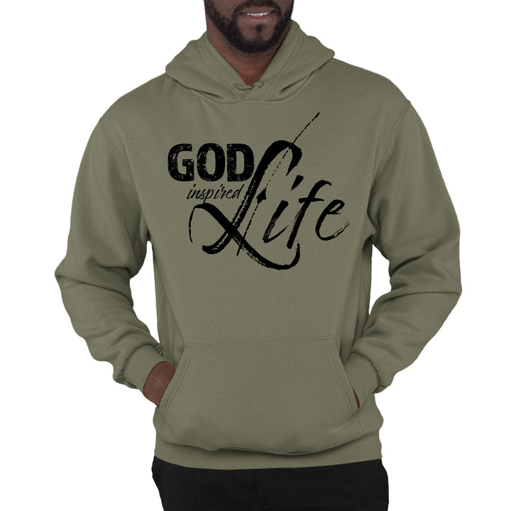 Mens Graphic Hoodie God Inspired Life Black Illustration - Unisex | Hoodies