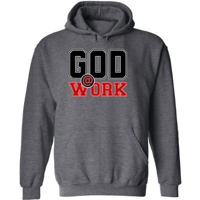 Mens Graphic Hoodie God @ Work Black And Red Print - Unisex | Hoodies