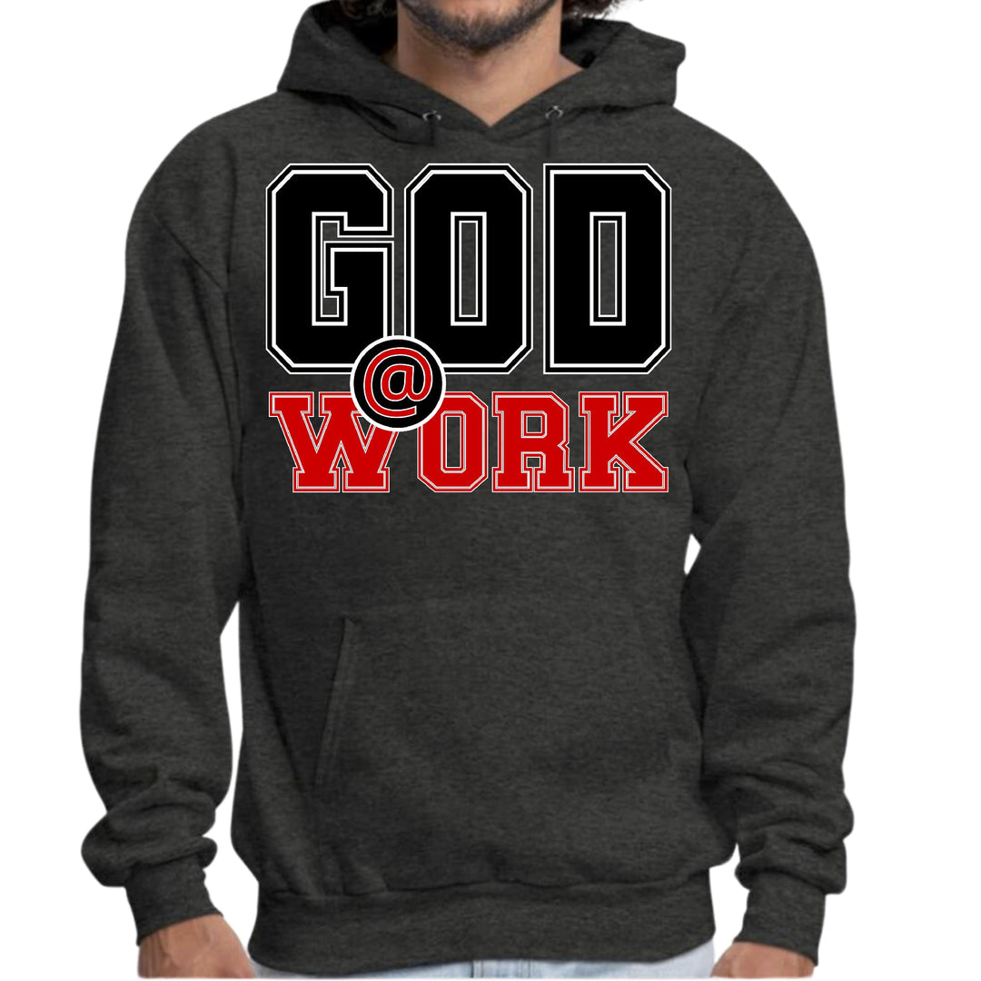 Mens Graphic Hoodie God @ Work Black and Red Print - Unisex | Hoodies