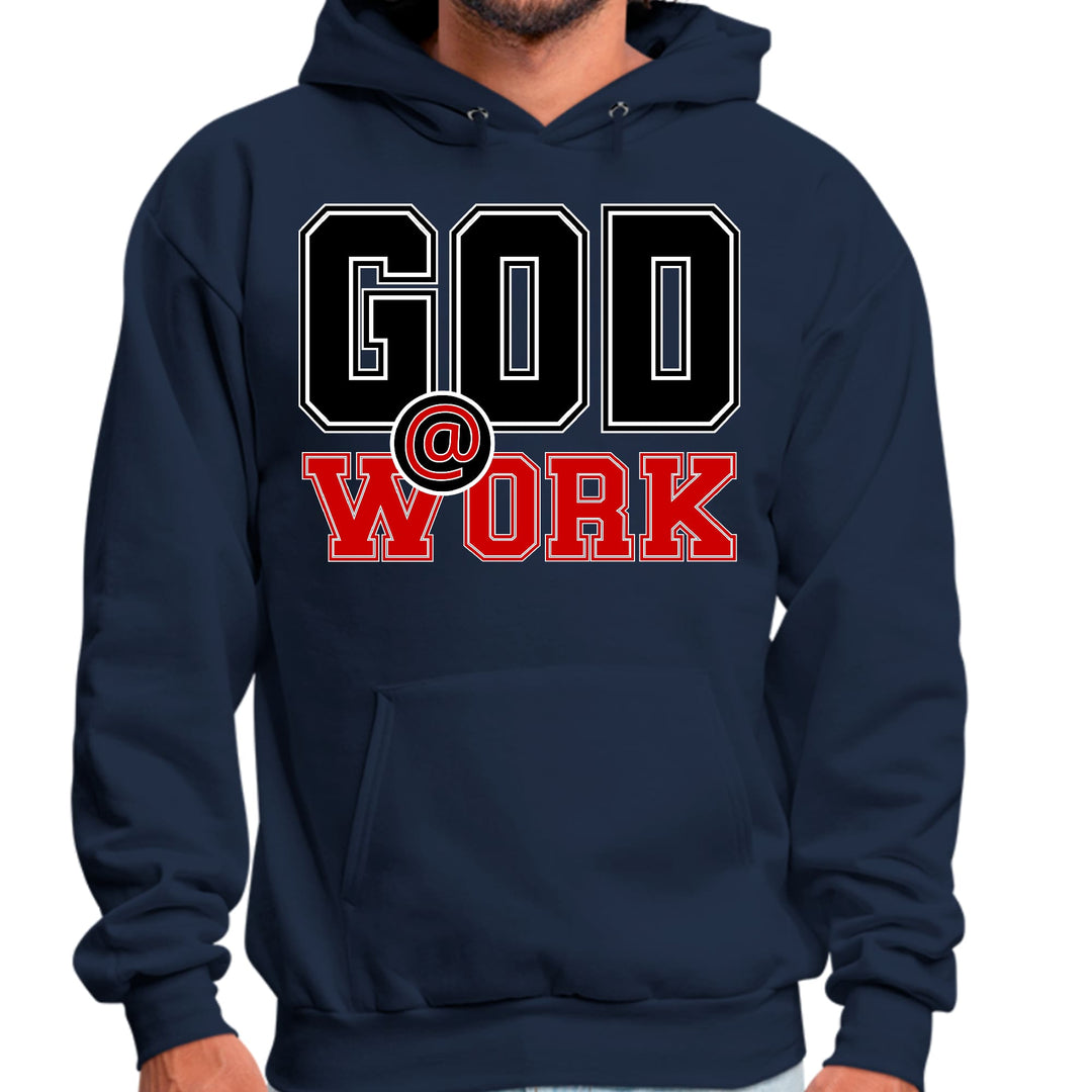 Mens Graphic Hoodie God @ Work Black and Red Print - Unisex | Hoodies