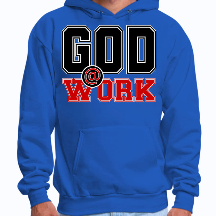 Mens Graphic Hoodie God @ Work Black and Red Print - Unisex | Hoodies