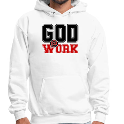 Mens Graphic Hoodie God @ Work Black And Red Print - Unisex | Hoodies