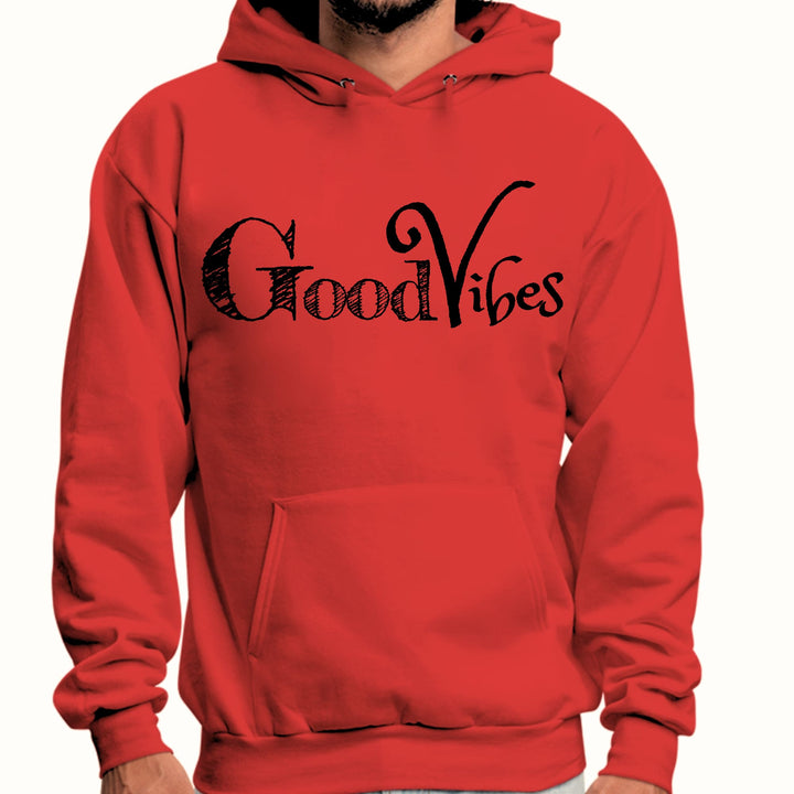 Mens Graphic Hoodie Good Vibes Black Print - Unisex | Hoodies