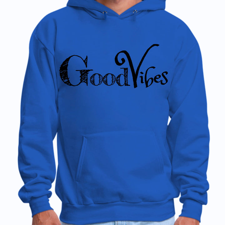 Mens Graphic Hoodie Good Vibes Black Print - Unisex | Hoodies