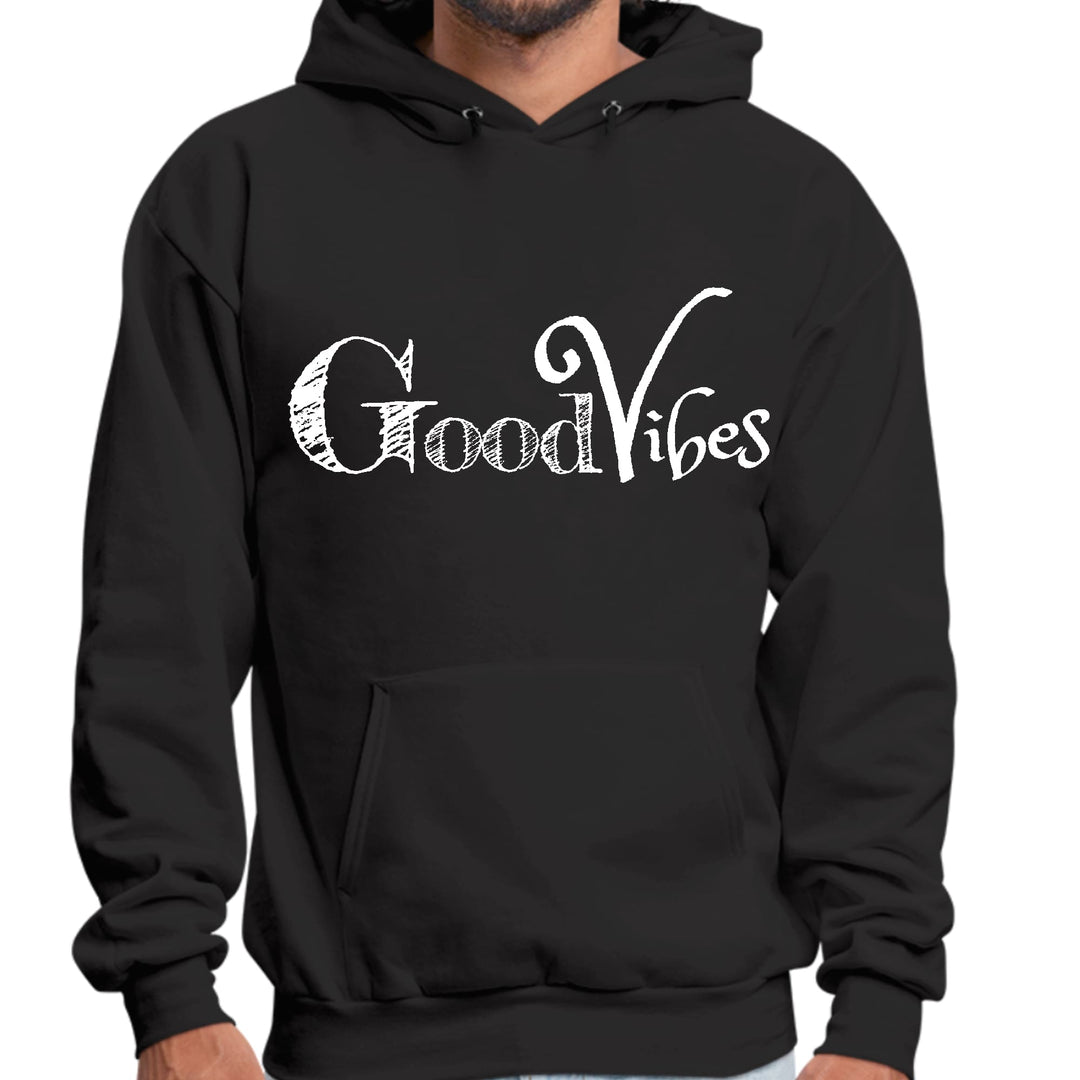 Mens Graphic Hoodie Good Vibes White Print - Unisex | Hoodies