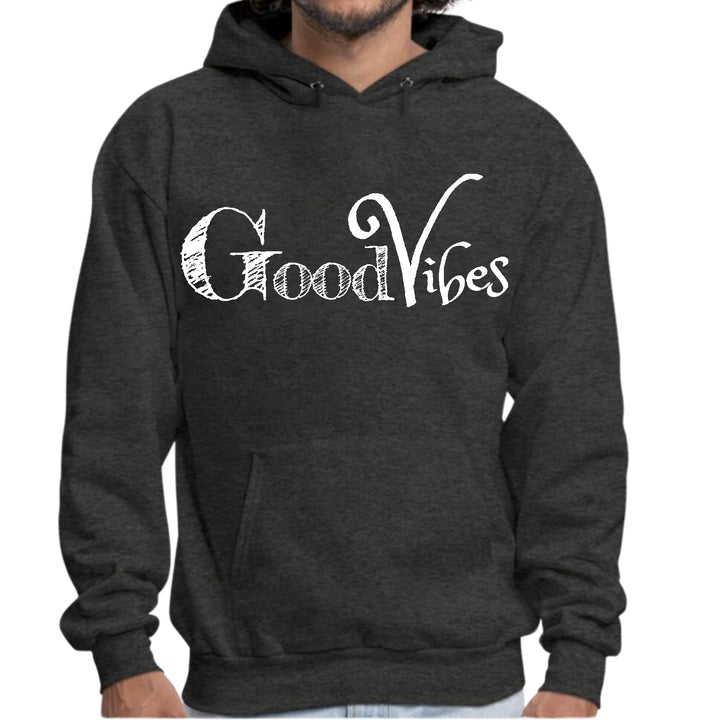 Mens Graphic Hoodie Good Vibes White Print - Unisex | Hoodies