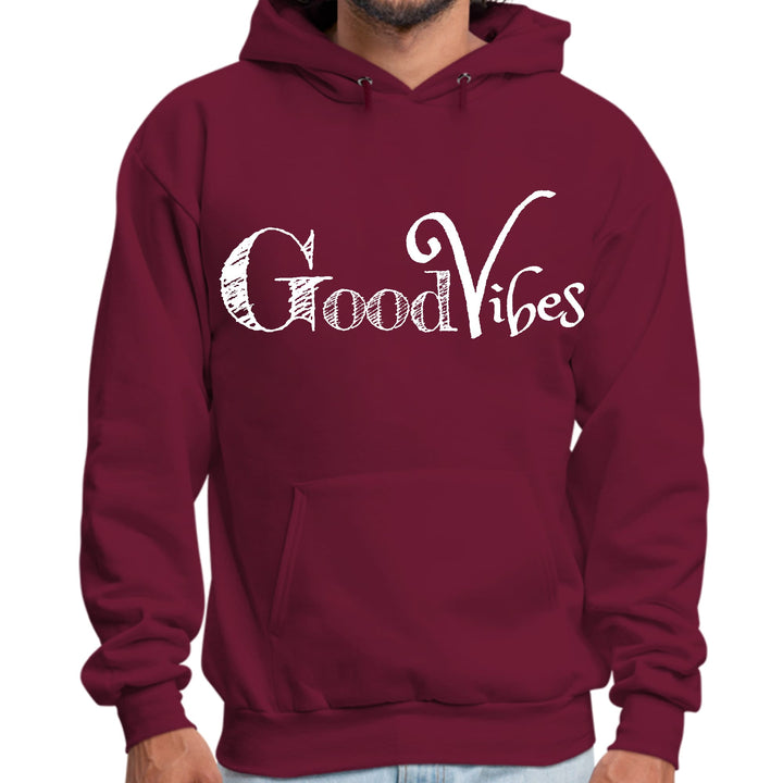 Mens Graphic Hoodie Good Vibes White Print - Unisex | Hoodies